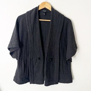 Eileen Fisher Wool Angora Jacket XS Blazer Short Cardigan Coat Lagenlook Cape